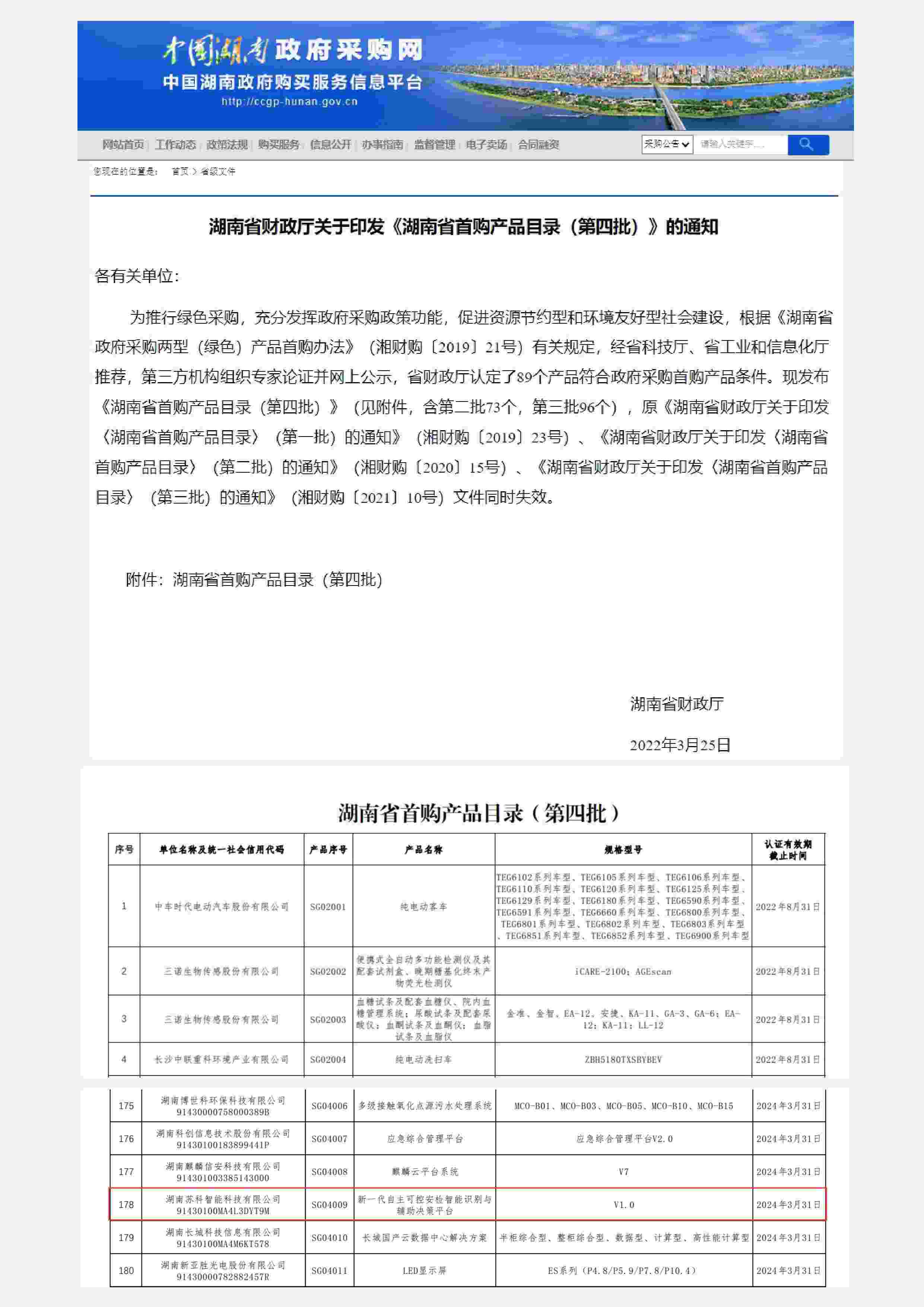 湖南省首购产品目录